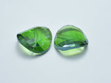 Crystal Glass 28mm Twisted Faceted Coin Beads, Green, 2pieces-BeadBeyond