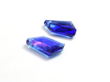 Crystal Glass 12x22mm Faceted Free Form Pendants, Blue, 4pieces-BeadBeyond