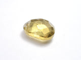 Crystal Glass 22x27mm Faceted Free Form Pendant, Yellow, 1piece-BeadBeyond