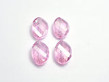 Crystal Glass 13x18mm Twisted Faceted Oval Beads, Pink, 4pieces-BeadBeyond