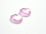 Crystal Glass 13x18mm Twisted Faceted Oval Beads, Pink, 4pieces-BeadBeyond