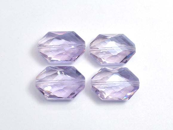 Crystal Glass 17x25mm Faceted Irregular Hexagon Beads, Lavender, 2pieces-BeadBeyond