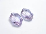 Crystal Glass 17x25mm Faceted Irregular Hexagon Beads, Lavender, 2pieces-BeadBeyond