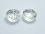 Crystal Glass 20x20mm Faceted Diamond Beads, Clear, 2pieces-BeadBeyond