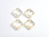 Crystal Glass 13x13mm Faceted Diamond Beads, Light Champagne, 4pieces-BeadBeyond
