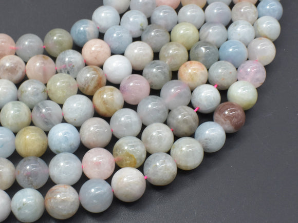Beryl Beads, Morganite, Aquamarine, Heliodor, 10mm Round-Gems: Round & Faceted-BeadBeyond