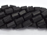 Raw Black Tourmaline, 9x(11-14)mm, Faceted Tube-BeadBeyond
