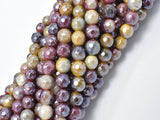 Mystic Coated Mookaite, 6mm Faceted Round Beads, AB Coated-Gems: Round & Faceted-BeadBeyond