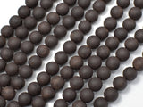 Matte Black Sandalwood Beads, 6mm(6.3mm) Round-Wood-BeadBeyond