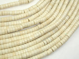 White Howlite Beads, 2x4mm Heishi Beads-Gems:Assorted Shape-BeadBeyond