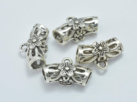2pcs 925 Sterling Silver Bead Connector-Antique Silver, Filigree Round Tube, 14x5mm-Metal Findings & Charms-BeadBeyond