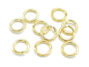150pcs 8mm Open Jump Ring, 1.15mm (17gauge), Gold Plated-Metal Findings & Charms-BeadBeyond