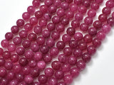 Jade Beads, Fuchsia, 8mm Round Beads-BeadBeyond
