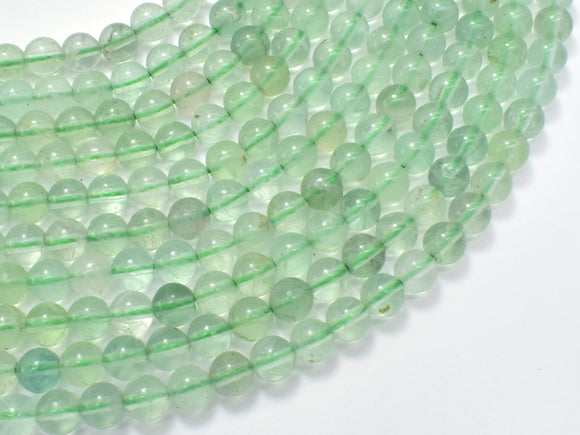 Green Fluorite Beads, 6mm (6.5mm) Round-Gems: Round & Faceted-BeadBeyond