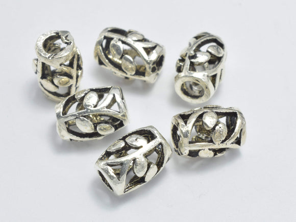 4pcs 925 Sterling Silver Beads-Antique Silver, 5.3x7.2mm Filigree Drum Beads-Metal Findings & Charms-BeadBeyond