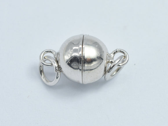 1pc 6mm 925 Sterling Silver Magnetic Ball Clasp, 12x6mm-BeadBeyond
