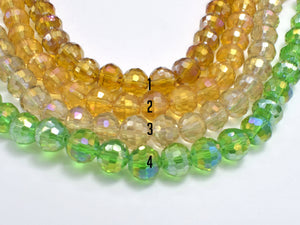 2 strands Crystal Glass Beads, 8mm Faceted Round Beads with AB, 7.5 Inch-Pearls & Glass-BeadBeyond