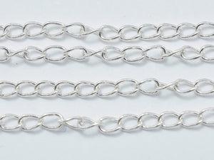 1foot 925 Sterling Silver Chain, Curb Chain-Metal Findings & Charms-BeadBeyond