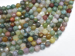 Indian Agate Beads, Fancy Jasper Beads, 6mm Faceted Round Beads-BeadBeyond