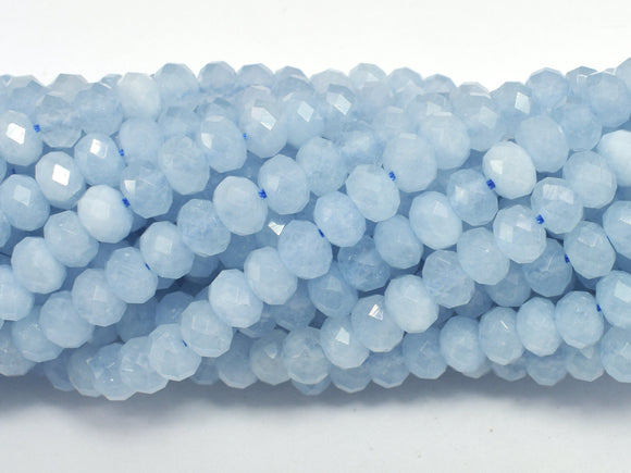 Aquamarine, 4x6mm Faceted Rondelle Beads , 15.5 Inch-BeadBeyond