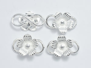 1pc 925 Sterling Silver Bead Connector, Flower Connector, Flower Link, Opened S Wire, 17x11mm-BeadBeyond