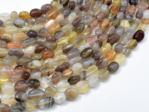 Botswana Agate, 6x8mm Nugget Beads, 15.5 Inch-Gems: Nugget,Chips,Drop-BeadBeyond