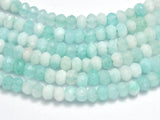Jade - Amazonite Color 3x4mm Faceted Rondelle, 14 Inch-BeadBeyond