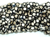 Tibetan Agate Beads-Black, White, 8mm Faceted Round Beads-Gems: Round & Faceted-BeadBeyond
