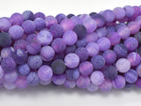 Frosted Matte Agate Beads- Purple, 7.8mm, Round Beads-Gems: Round & Faceted-BeadBeyond