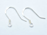 10pcs 925 Sterling Silver Earwire, Earring Hook, Fishhook, 15x10mm, 0.60mm(23gauge), 2mm Coil-Metal Findings & Charms-BeadBeyond