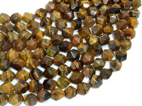 Tiger Eye Beads, 10mm Star Cut Faceted Round-Gems: Round & Faceted-BeadBeyond