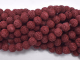Red Lava Beads, 8mm Round Beads-BeadBeyond