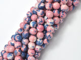 Rain Flower Stone, Pink, Gray, 8mm Round Beads-Gems: Round & Faceted-BeadBeyond
