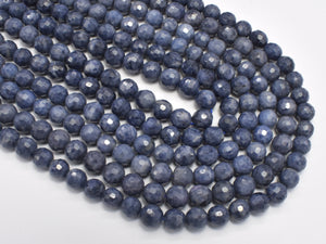 Blue Sapphire Beads, 6mm (6.4mm) Faceted Round, 18 Inch-Gems: Round & Faceted-BeadBeyond