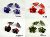 CZ beads, 10x10mm Faceted Flower-Cubic Zirconia-BeadBeyond