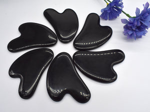 Black Obsidian Gua Sha Tool, Facial Massage Board-Gems:Assorted Shape-BeadBeyond