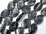 Black Labradorite Beads, Larvikite, 18x25 Twisted Oval Beads-Gems:Assorted Shape-BeadBeyond