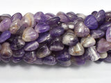 Amethyst 12mm Heart Beads, 15 Inch-BeadBeyond