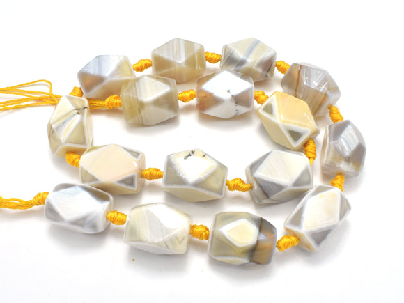 Agate Beads, 13x18mm Faceted Nugget Beads-BeadBeyond