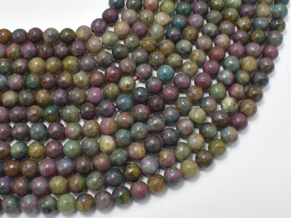 Ruby Apatite, Ruby in Kyanite, 6mm Round Beads-BeadBeyond
