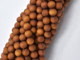 Matte Sandalwood Beads, 6mm(6.3mm) Round Beads-Wood-BeadBeyond
