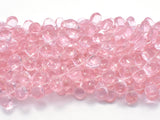 Glass Beads-Pink, 8x11mm Flat Teardrop beads, 11.5 Inch-Pearls & Glass-BeadBeyond