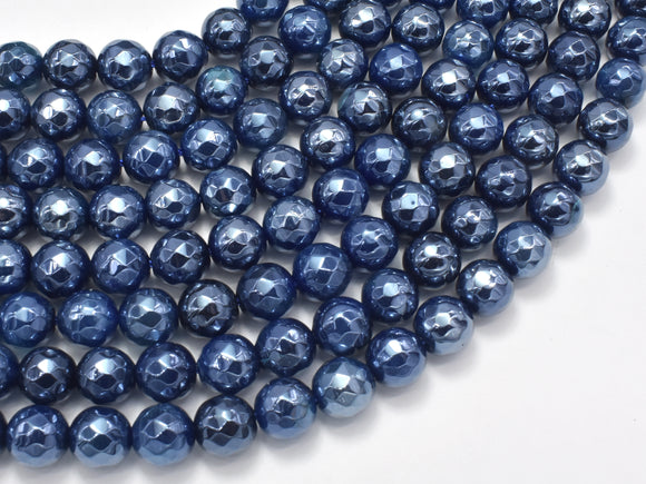 Mystic Coated Blue Agate, 8mm Faceted Round, AB Coated-Agate: Round & Faceted-BeadBeyond