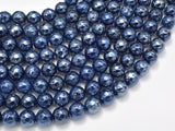 Mystic Coated Blue Agate, 8mm Faceted Round, AB Coated-Agate: Round & Faceted-BeadBeyond