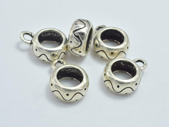 4pcs 925 Sterling Silver Bead Connector-Antique Silver, Filigree Rondelle, 7.8x4mm-Metal Findings & Charms-BeadBeyond