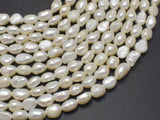 Fresh Water Pearl Beads, White, Nugget, Approx. 7x9mm-BeadBeyond