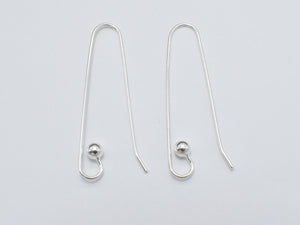 2pcs 925 Sterling Silver Earwire, Earring Hook-Metal Findings & Charms-BeadBeyond