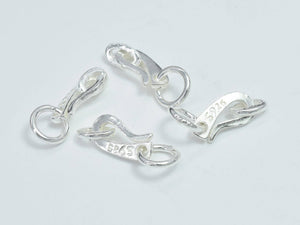 4pcs 925 Sterling Silver Clasp, S Hook, 10x5mm-Metal Findings & Charms-BeadBeyond