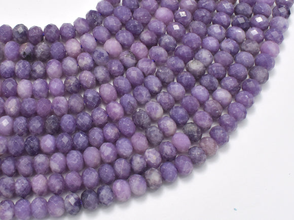 Lepidolite Beads, 4x6mm Faceted Rondelle-Gems:Assorted Shape-BeadBeyond