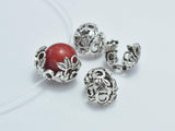 2pcs 925 Sterling Silver Bead Caps-Antique Silver, 8mm Flower Bead Caps-Metal Findings & Charms-BeadBeyond